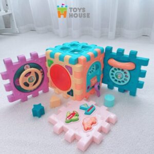 Set 6 miếng lắp ghép thả khối có đèn nhạc – Đồ chơi tiền giáo dục cho bé ToysHose
