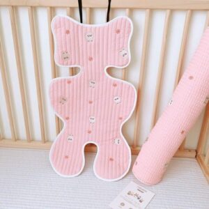 Đệm lót xe đẩy thêu Monona MNN061 – Hồng Thỏ