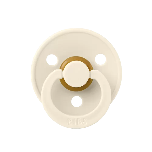 Ty ngậm núm tròn cao su tự nhiên BIBS Pacifier Colour Latex Size 1 từ 0-6 tháng tuổi, Ivory