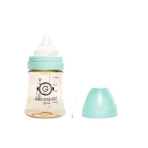 Bình sữa Grosmimi PPSU 200ml và núm ti dành cho bé từ 2-5 tháng tuổi – màu Aqua Green