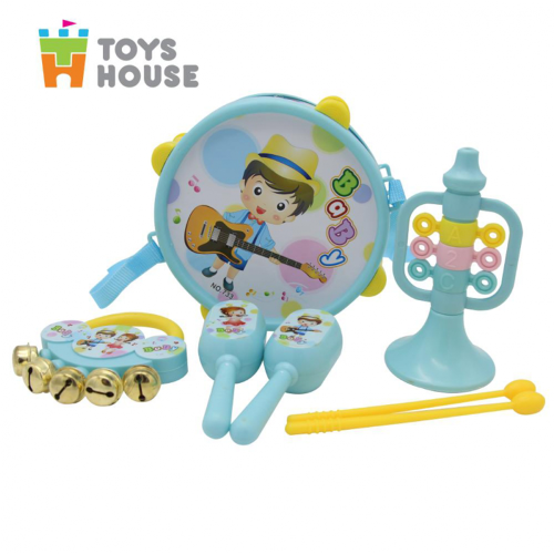 Bộ dụng cụ âm nhạc nhiều món cho bé ToysHouse- Xanh