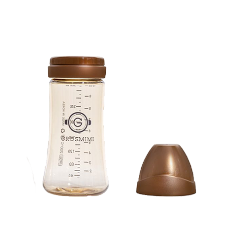 Bình sữa Grosmimi PPSU 300ml (không núm ti) – màu Gold Brown