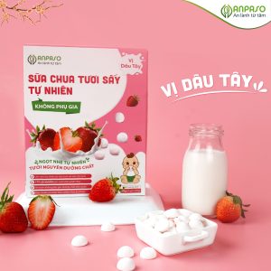 Sữa chua tươi sấy tự nhiên Anpaso vị dâu tây 20g