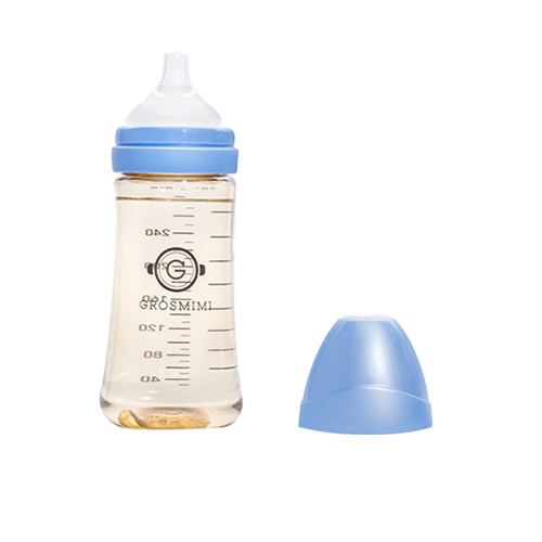 Bình sữa Grosmimi PPSU 300ml và núm ti số 2 dành cho bé từ 5-8 tháng tuổi – màu Sky Blue