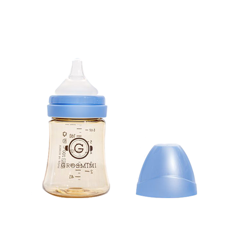 Bình sữa Grosmimi PPSU 200ml và núm ti dành cho bé từ 2-5 tháng tuổi – màu Sky Blue