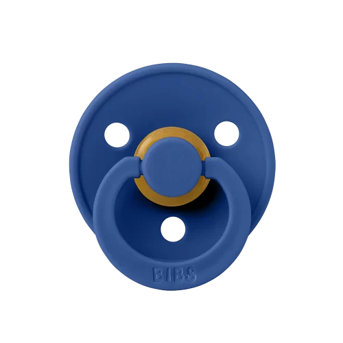 Ty ngậm núm tròn cao su tự nhiên BIBS Pacifier Colour Latex Size 1 từ 0-6 tháng tuổi, Cornflower