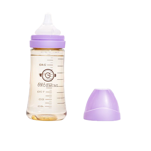Bình sữa Grosmimi PPSU 300ml và núm ti số 2 dành cho bé từ 5-8 tháng tuổi – màu Pure Lavender