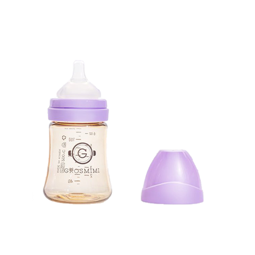 Bình sữa Grosmimi PPSU 200ml và núm ti dành cho bé từ 2-5 tháng tuổi – màu Pure Lavender