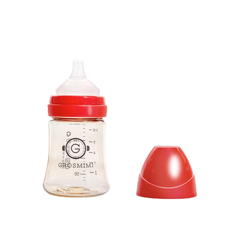 Bình sữa Grosmimi PPSU 200ml và núm ti dành cho bé từ 2-5 tháng tuổi – màu Đỏ