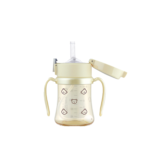 Bình tập uống PPSU Dotgom Weighed Straw CUP 200ml – màu Pure Gold
