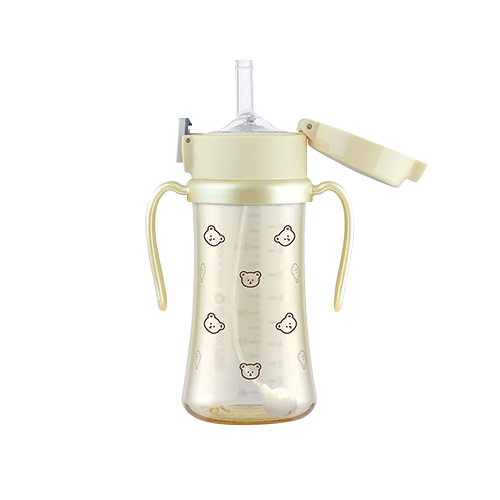 Bình tập uống PPSU Dotgom Weighed Straw CUP 300ml – màu Pure Gold