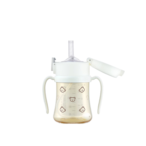 Bình tập uống PPSU Dotgom Weighed Straw CUP 200ml – màu White