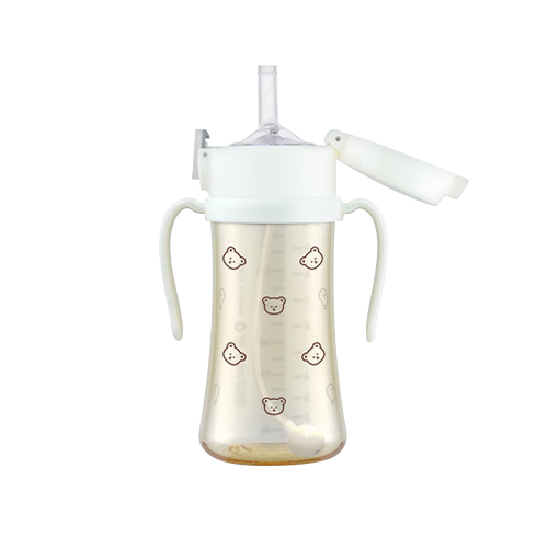 Bình tập uống PPSU Dotgom Weighed Straw CUP 300ml – màu White