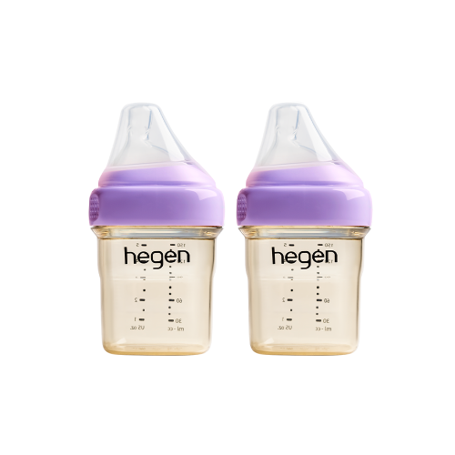 Bộ 2 bình sữa Hegen PPSU 150ml núm ti size S từ 1 – 3 tháng, Purple