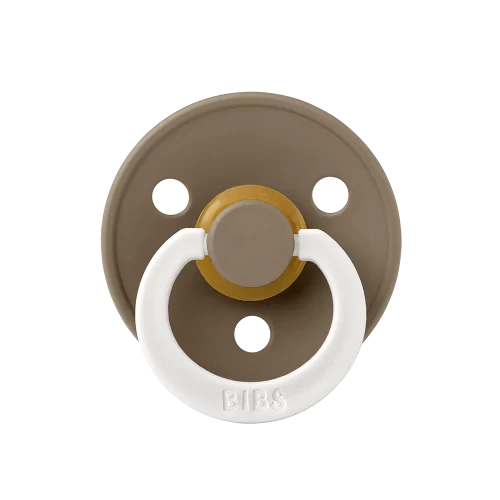 Ty ngậm núm tròn cao su tự nhiên BIBS Pacifier Colour Latex phát quang Size 1 từ 0-6 tháng tuổi, Dark Oak GLOW