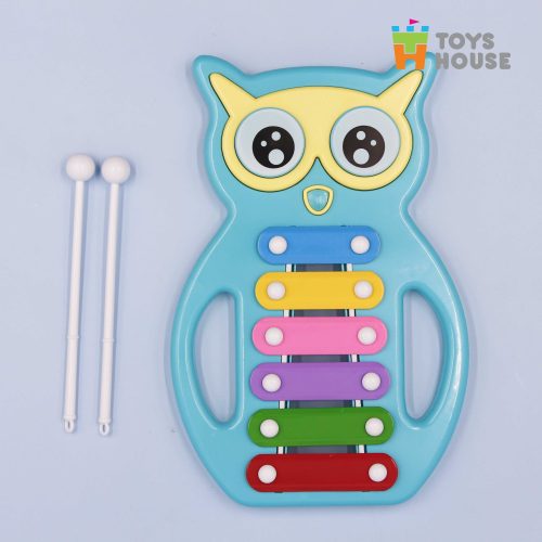 Đàn gõ Xylophone hình cú mèo đáng yêu ToysHouse màu xanh