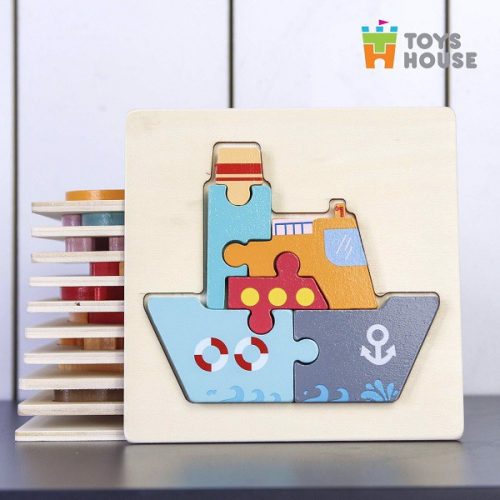 Đồ chơi ghép hình gỗ 3D – đồ chơi gỗ thông minh Toys House hình tàu thủy