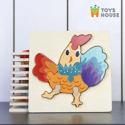 Đồ chơi ghép hình gỗ 3D – đồ chơi gỗ thông minh Toys House hình gà trống