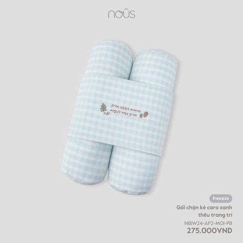 Gối chặn kẻ caro xanh Nous