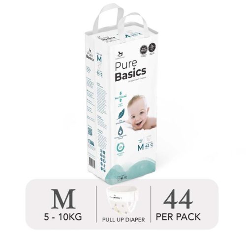 Bỉm tã quần ngày đêm Applecrumby Purebasics Diapers Pull Ups size M – 42+2 miếng (5-10kg)