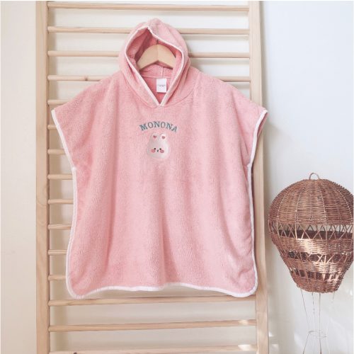 Áo choàng tắm Monona thêu hoạ tiết – Hồng thỏ