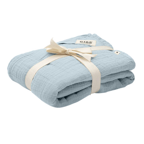 Khăn quấn 100% Organic Bibs Muslin Swaddle, size 120x120cm, Baby Blue