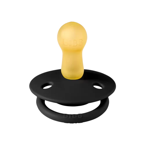 Ty ngậm núm tròn cao su tự nhiên BIBS Pacifier De Lux Latex Size 2 (trên 6 tháng), Black
