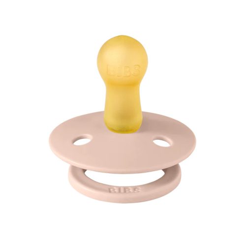 Ty ngậm núm tròn cao su tự nhiên BIBS Pacifier Colour Latex Size 1 từ 0-6 tháng tuổi, Blush