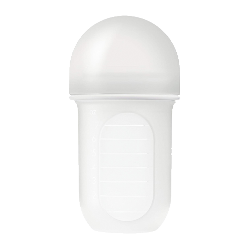 Bình sữa silicone Boon NURSH 236ml, 3 đến 6 tháng, White