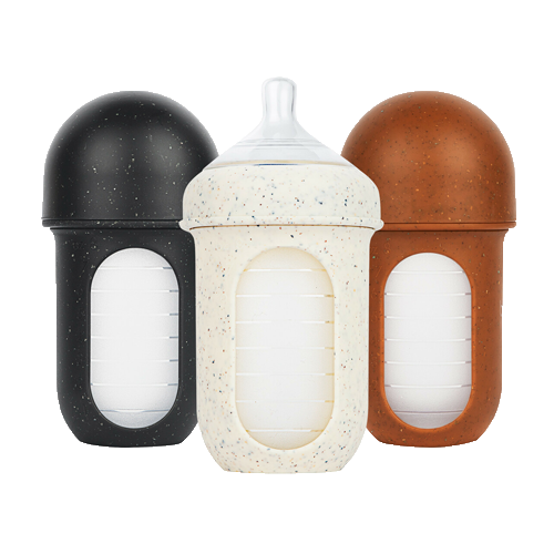Bộ 3 bình sữa silicone Boon NURSH 236ml, 3 đến 6 tháng, Speckle Multi