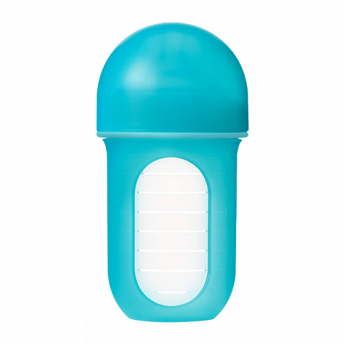 Bình sữa silicone Boon NURSH 236ml, 3 đến 6 tháng, Blue