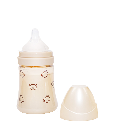 Bình sữa Grosmimi PPSU Dotgom Feeding Bottle 200ml núm ti dành cho bé 1-3 tháng tuổi – màu Pure Gold