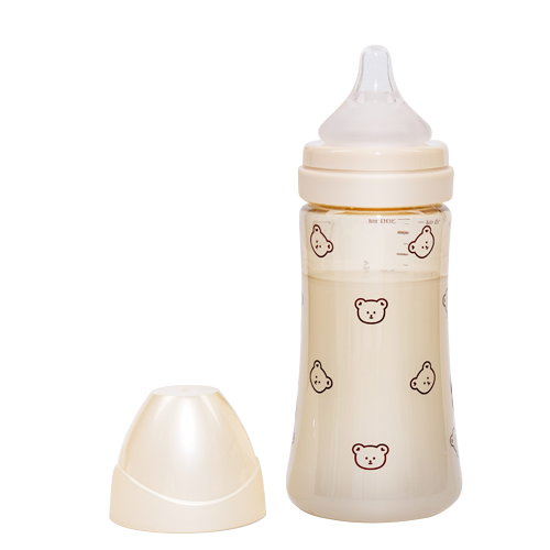 Bình sữa Grosmimi PPSU Dotgom Feeding Bottle 300ml núm ti dành cho bé 3-5 tháng tuổi – màu Pure Gold