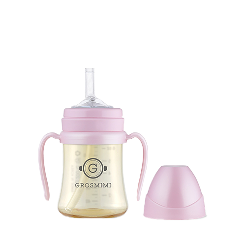 Bình tập uống Grosmimi PPSU Straw Cup 200ml, Pink