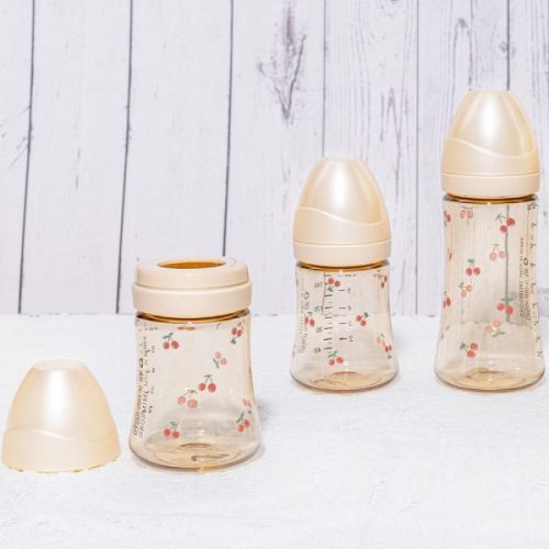 Bộ 2 bình sữa Grosmimi PPSU Cherrish 200ml – màu Pure Gold
