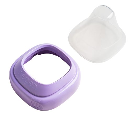 Bộ nắp đậy núm ti và Cổ nối bình sữa Hegen, Purple