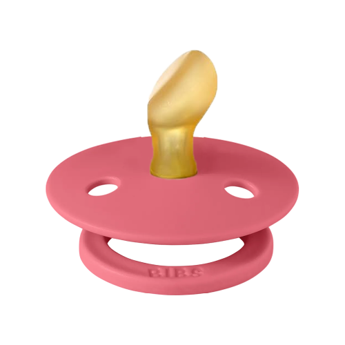 Ty ngậm núm dẹt cao su tự nhiên BIBS Pacifier Colour Latex Anatomical Size 1 (0-6 tháng), Coral