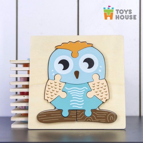 Đồ chơi ghép hình gỗ 3D – đồ chơi gỗ thông minh Toys House hình cú mèo