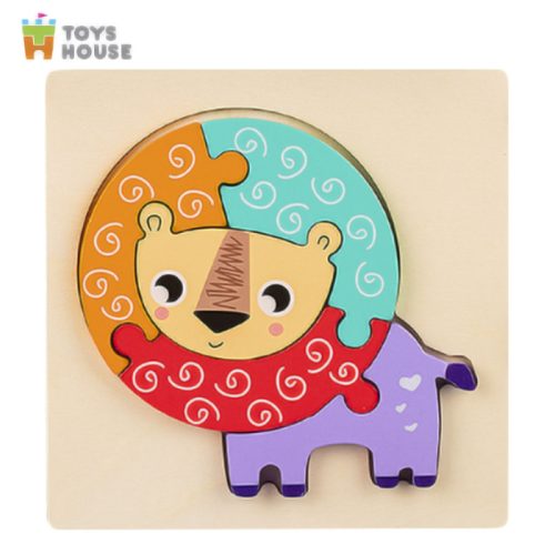 Đồ chơi ghép hình gỗ 3D – đồ chơi gỗ thông minh Toys House hình sư tử