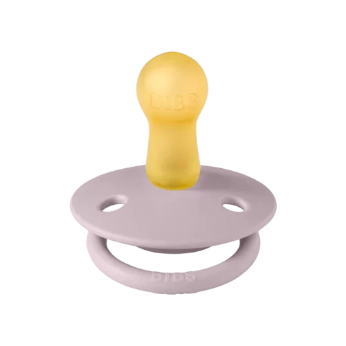 Ty ngậm núm tròn cao su tự nhiên BIBS Pacifier De Lux Latex Size 1 (0-6 tháng), Dusky Lilac