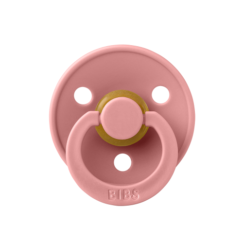 Ty ngậm núm tròn cao su tự nhiên BIBS Pacifier Colour Latex Size 1 từ 0-6 tháng tuổi, Dusty Pink