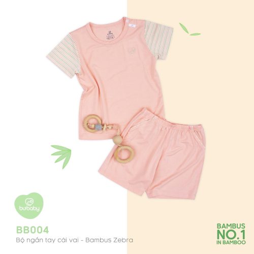 BUBABY-BỘ CÀI VAI NGẮN TAY _ HỒNG