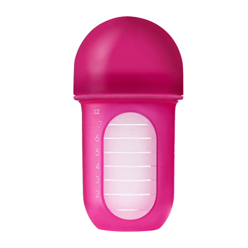 Bình sữa silicone Boon NURSH 236ml, 3 đến 6 tháng, Pink