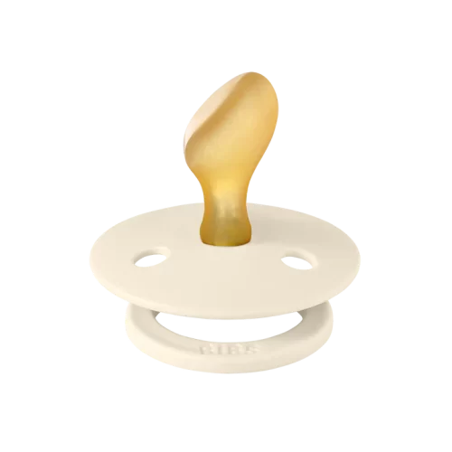 Ty ngậm núm dẹt cao su tự nhiên BIBS Pacifier Colour Latex Anatomical Size 2 (trên 6 tháng),Ivory