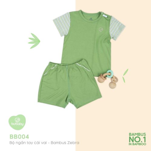 BUBABY-BỘ CÀI VAI NGẮN TAY _ XANH LÁ
