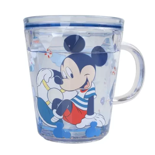 Ly pha lê 2 lớp phối vật nổi và kim tuyến – Mickey
