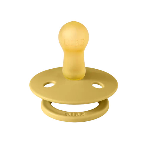 Ty ngậm núm tròn cao su tự nhiên BIBS Pacifier Colour Latex Size 1 từ 0-6 tháng tuổi, Mustard