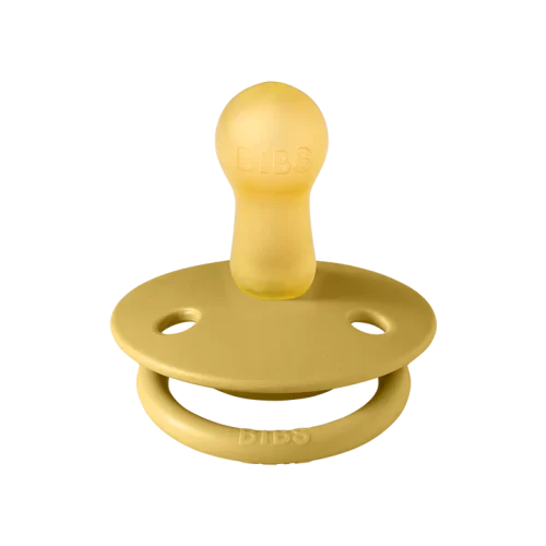 Ty ngậm núm tròn cao su tự nhiên BIBS Pacifier De Lux Latex Size 1 (0-6 tháng), Mustard
