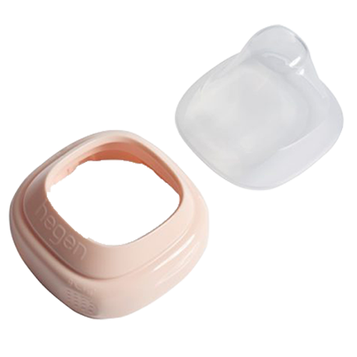 Bộ nắp đậy núm ti và Cổ nối bình sữa Hegen, Pink