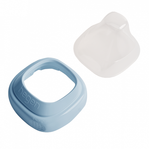 Bộ nắp đậy núm ti và Cổ nối bình sữa Hegen, Blue
